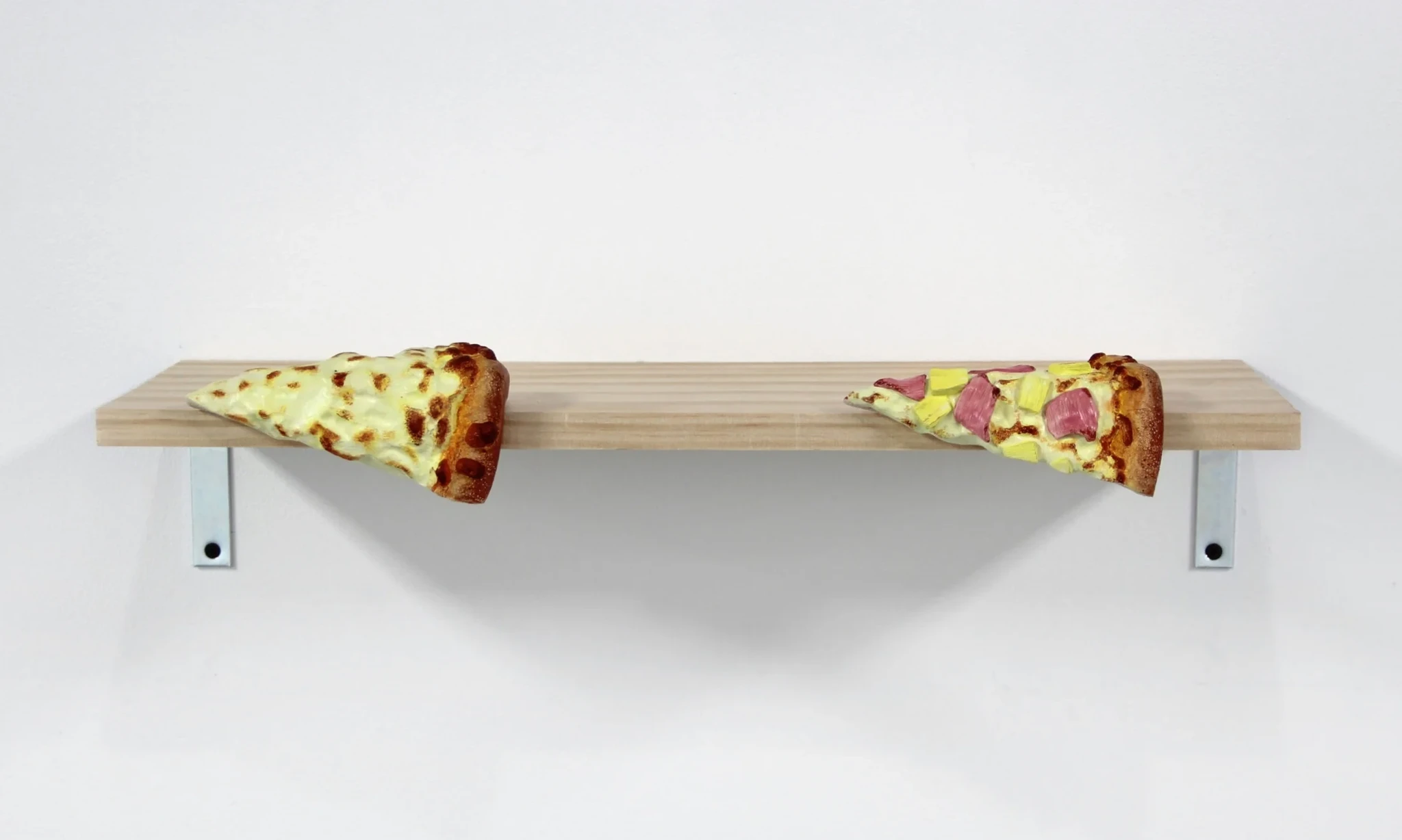 Bent Dominoes Hawaiian Pizza Slice & Bent Dominoes Cheese Pizza Slice